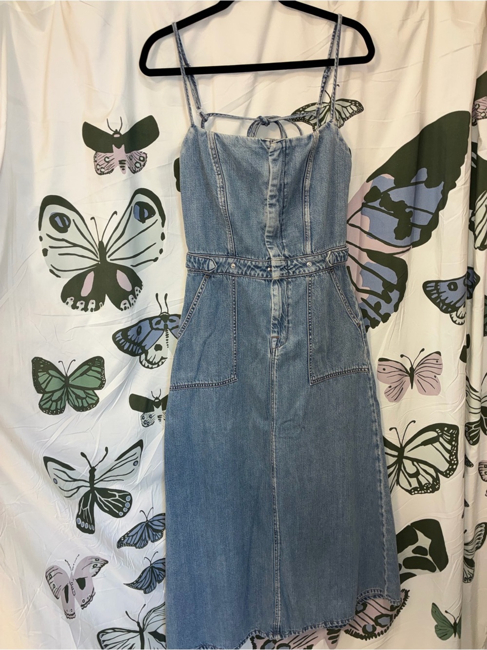 Good American denim midi dress